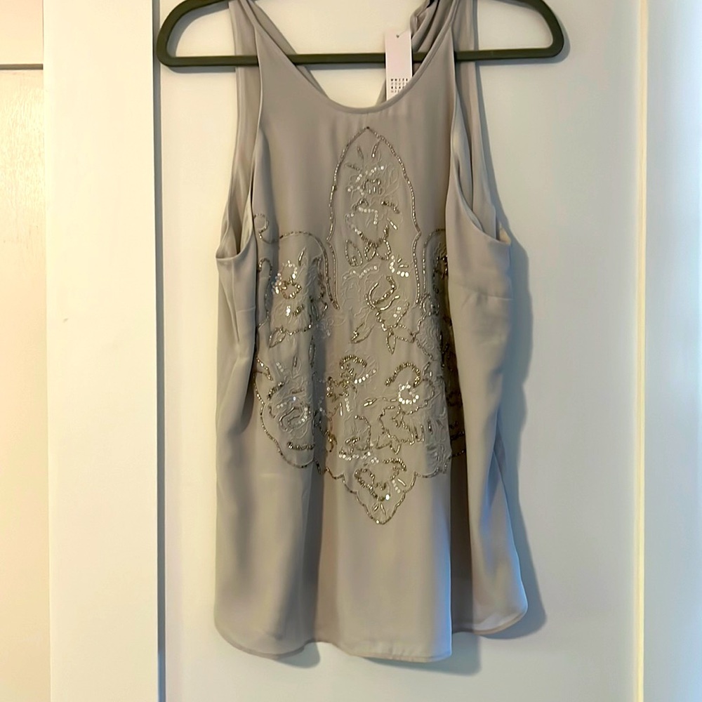 GORGEOUS silver/light gray camisole style top.